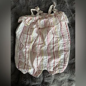 Baby Gap autumn color stripes bodysuit with bows size 12-18M